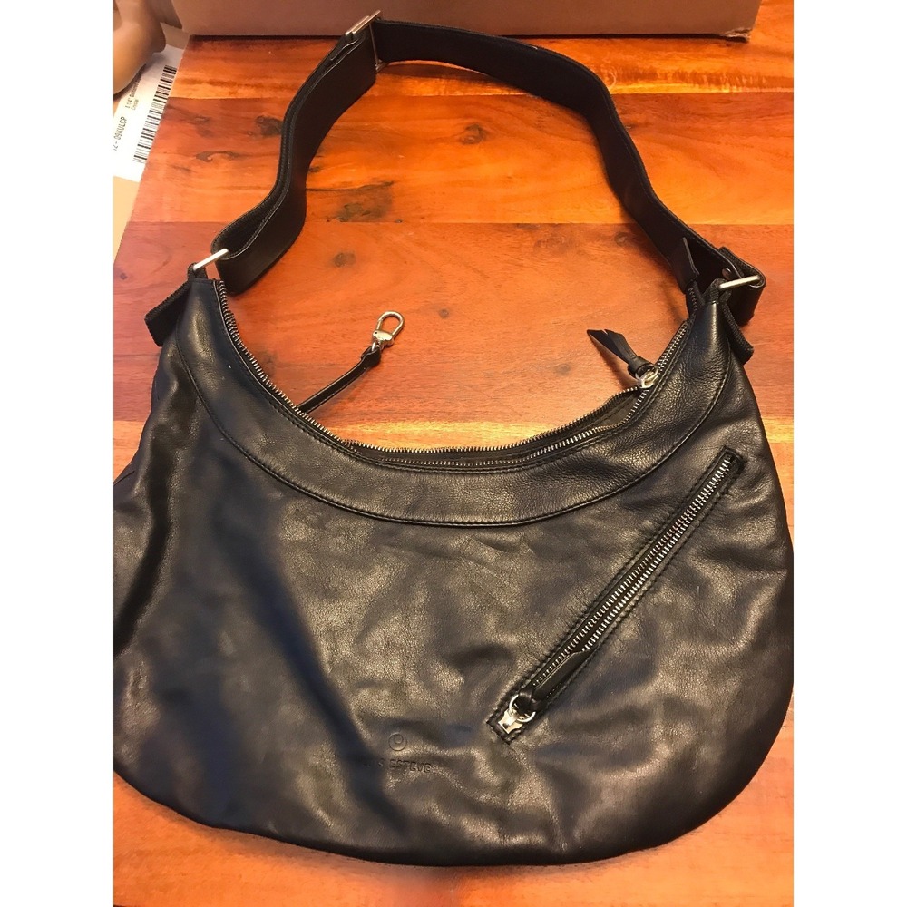 Luis Esteve Black Leather Purse Handbag Hobo Shoulder Bag Spain (TD)